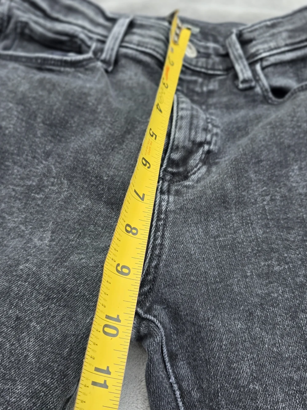 Old Navy Rockstar Jeggings Girls Size 16 Black Acid Wash Raw Hem Skinny Jeans XS